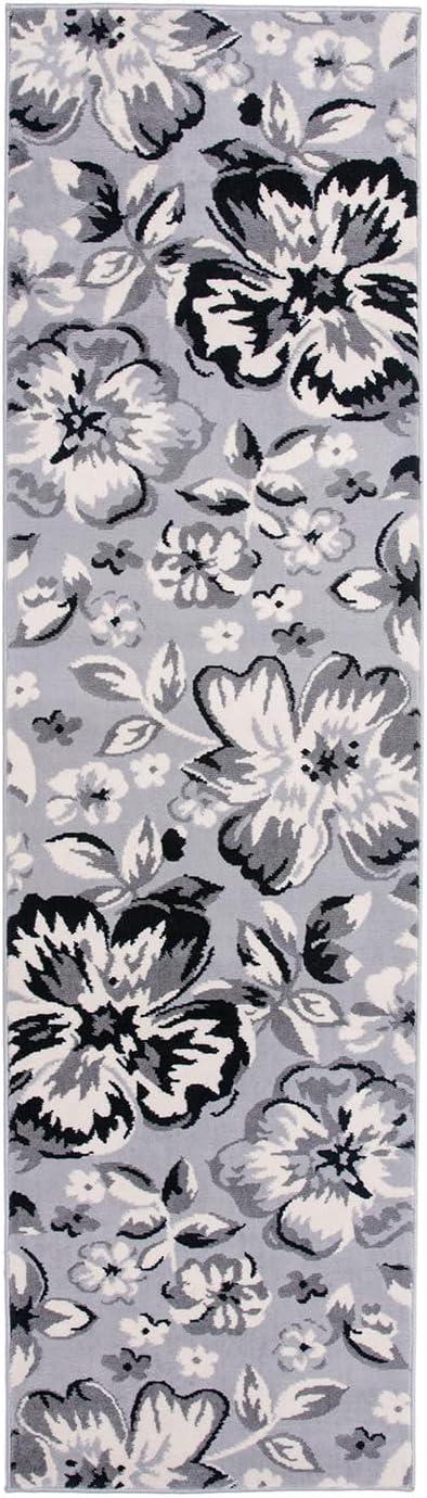 imageRugshop Modern Floral Design Area Rug for Living RoomBedroomHome OfficeKitchen Non Shedding Area Rug 2 X 3 BlueGrey