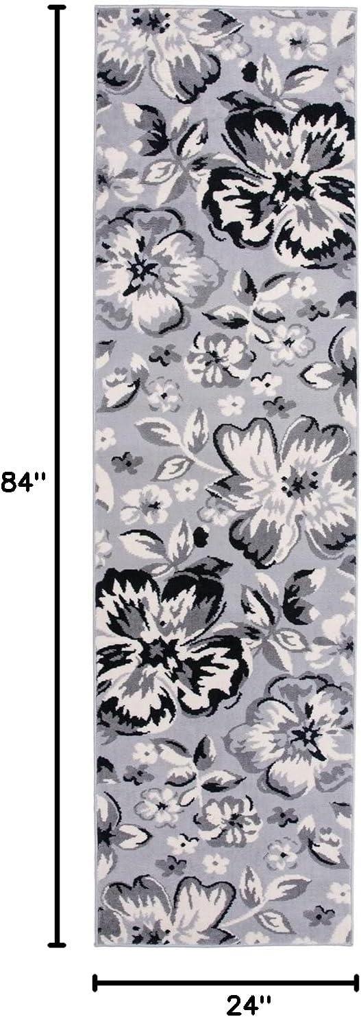 imageRugshop Modern Floral Design Area Rug for Living RoomBedroomHome OfficeKitchen Non Shedding Area Rug 2 X 3 BlueGrey