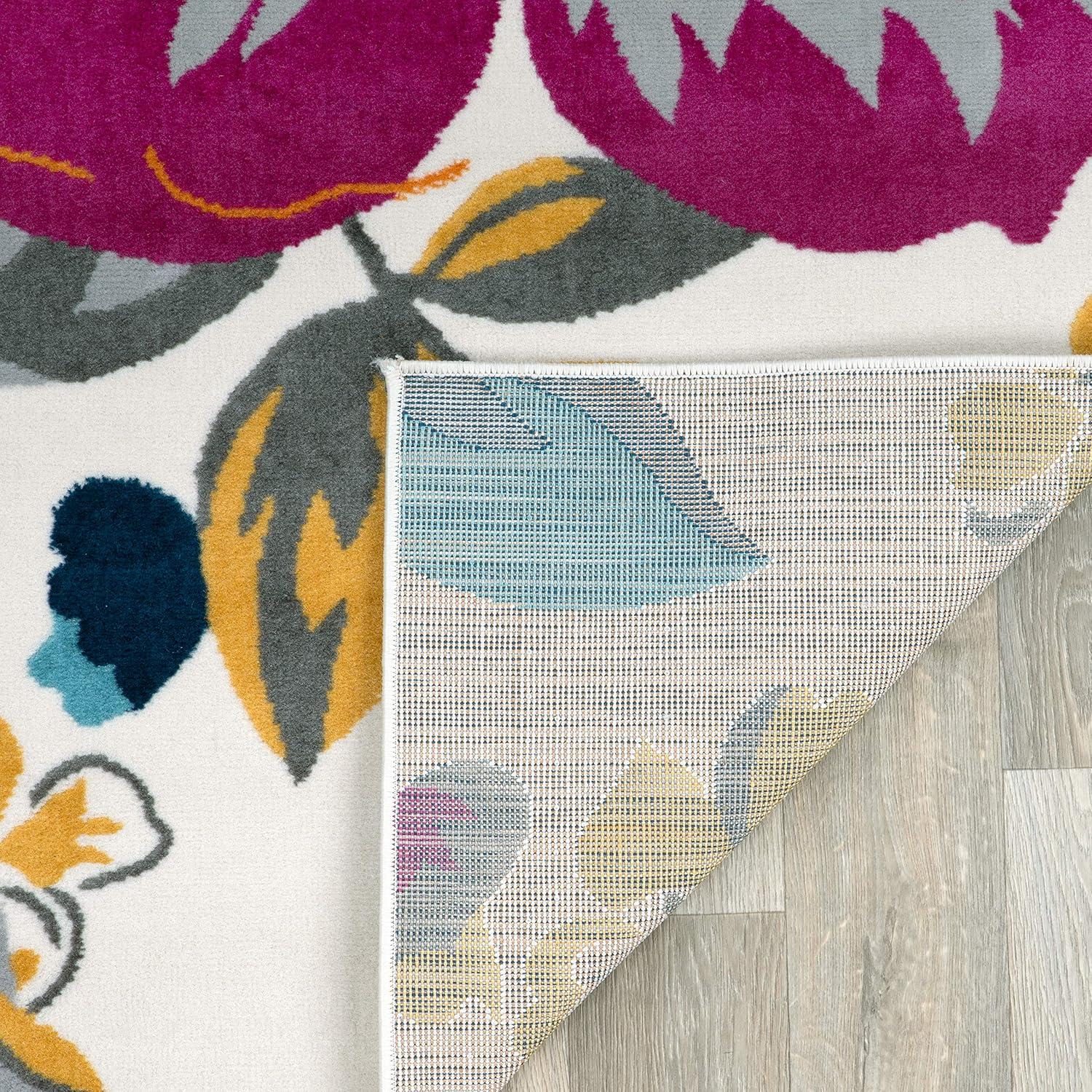 imageRugshop Modern Floral Design Area Rug for Living RoomBedroomHome OfficeKitchen Non Shedding Area Rug 2 X 3 BlueMulti Color