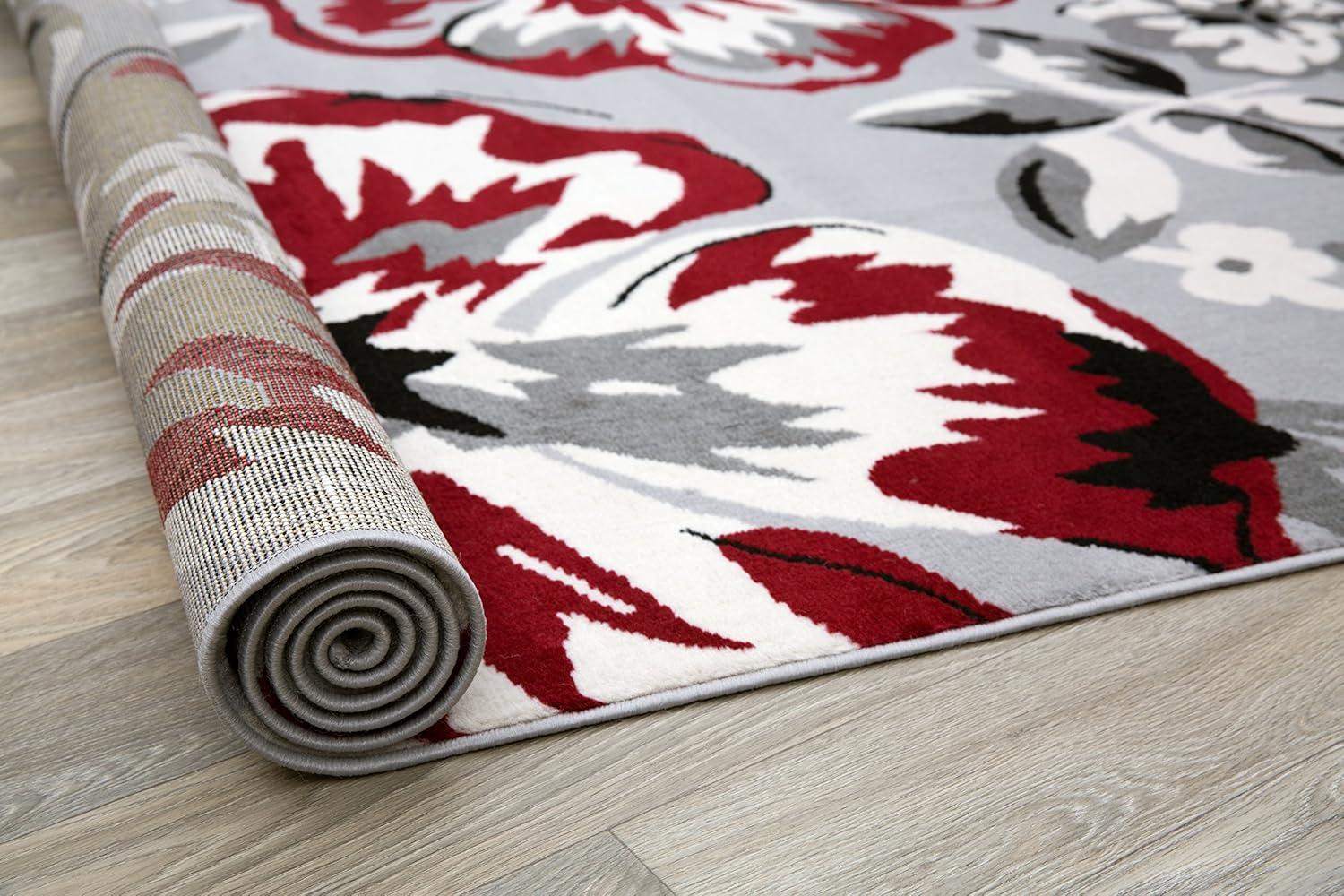imageRugshop Modern Floral Design Area Rug for Living RoomBedroomHome OfficeKitchen Non Shedding Area Rug 2 X 3 BlueRed