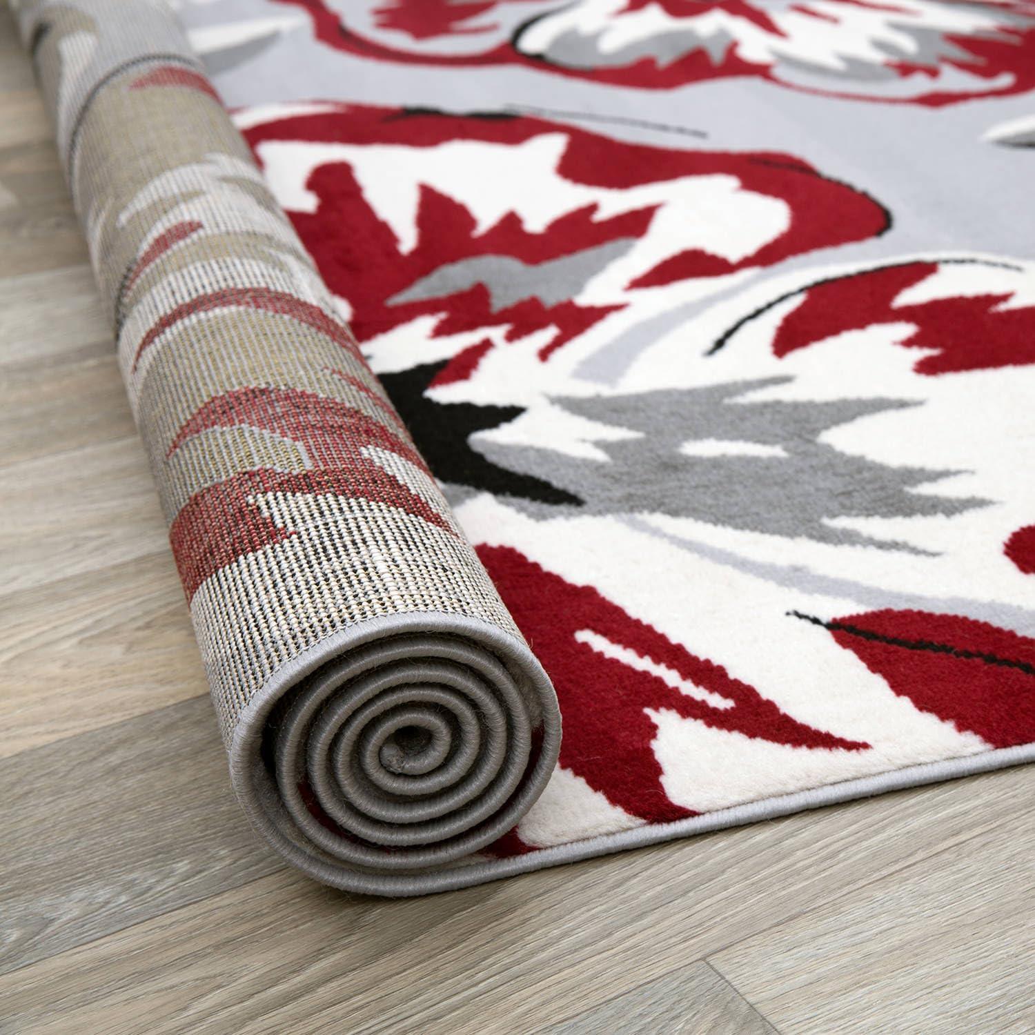 imageRugshop Modern Floral Design Area Rug for Living RoomBedroomHome OfficeKitchen Non Shedding Area Rug 2 X 3 BlueRed