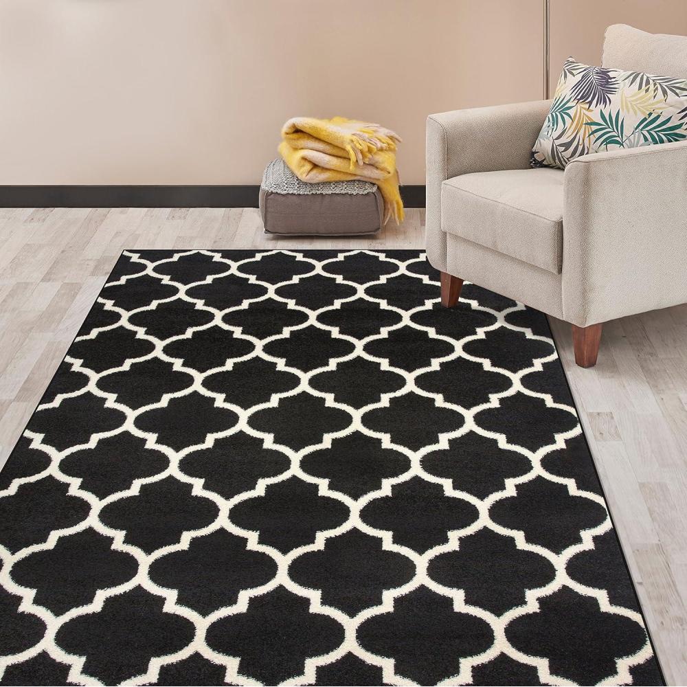 imageRugshop Contemporary Modern Moroccan Trellis Area Rug 5 x 7 Black