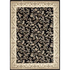 Floral Black Transitional 5’3″ X 7’3″ Area Rug